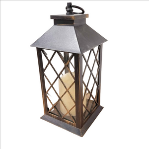 large lantern with battery operated candle